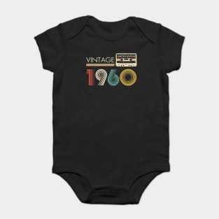 63rd Birthday Vintage 1960 Limited Edition Cassette Tape Baby Bodysuit